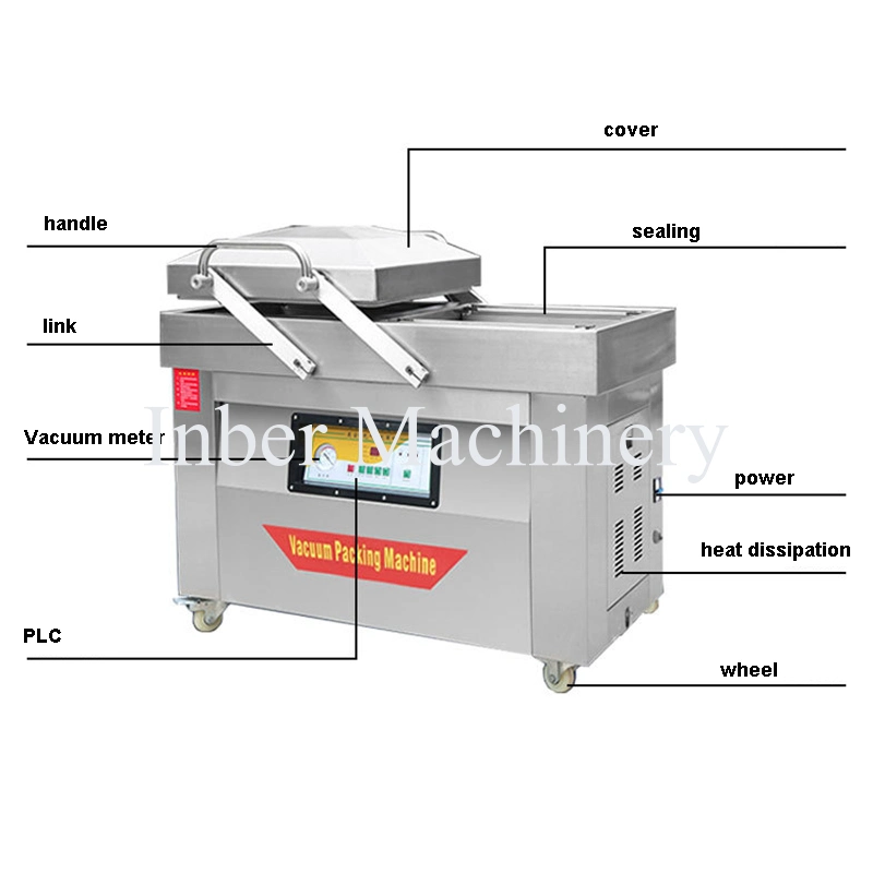 Desktop Hydroformed Food Packers Chamber Automatic Commercial Double Chamber Vacuum Sealing Packing Machine with Stainless Steel Body